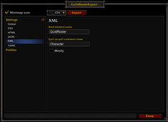 7. Options - XML settings.