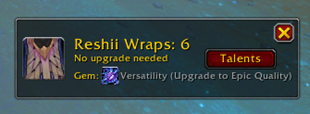 Menu for the cloak