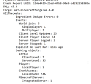 Summary at crash reports