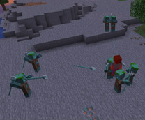 Drowed doing melee and ranged attacks depending on distance