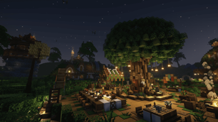 Night village center