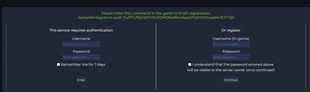 Login page after registration