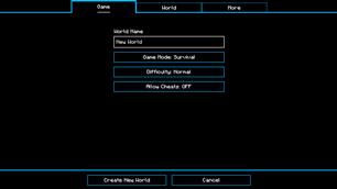 World Creation Menu