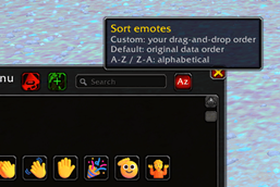 Emote sorting options