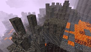 Volcanic gravel, ash layer and basalt rocks in basalt deltas