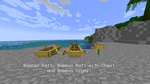 Bamboo Raft / Raft with Chest and Bamboo Sign!