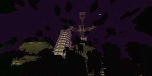 Massive End City looming over End Tower