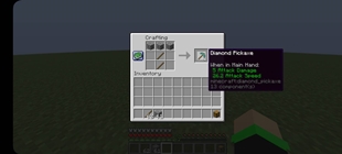 Crafting diamond pickaxe