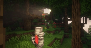 A knight exploring a gorgeous forest...