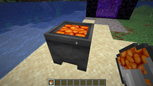 Cauldron filled with beans