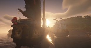 Watch out, that pirate ship is attacking that merchant ship!