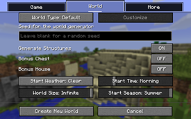 Create World Options