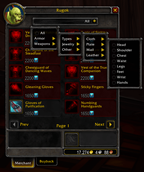 Menu armors