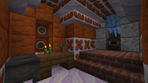 Snowy Spirt Gingerbread House with Alex's Caves gingerbread (interior)