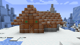Snowy Spirt Gingerbread House with Windswept gingerbread (exterior)