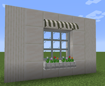 Awning, window and flower box