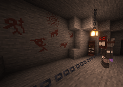 Player built museum with primal paintings!