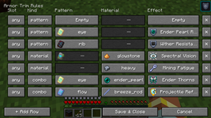 Config screen