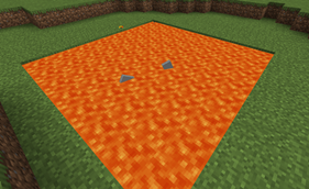 Somehow, this shark is in lava without burning...