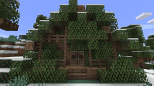 Environmental Log Cabin with Windswept pine (exterior)
