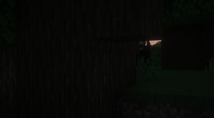 Growling Man Sneaking Behind the Trees