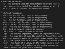 Calc Static Variables and Functions
