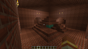 destroyed piramid with diamond blocks inside