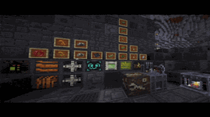 ores, items, crafting table, furnace