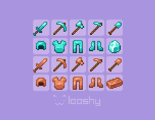 diamond and copper tools/armor