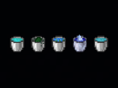 Water buckets for all 5 water colors