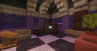 A room build with blocks from the mod