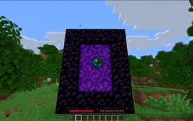 Throwing Ender Pearl at Nether Portal