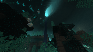 A large drop in a Deep Dark cave leading to an Ancient City