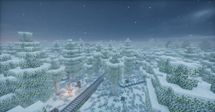 Railway Across the Snowy Birch Forest (with Create)