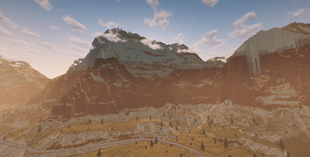 A wide shot of the canyon below Scout's Lookout