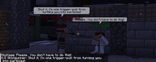 Z-DEFENSE: Survive ¬ Conversation between a Kestrel Security Shotgunner and a hostage.