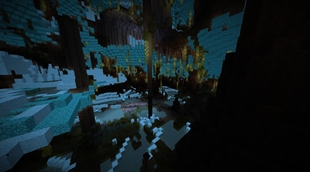 Bioluminescent Lush Caves Underground