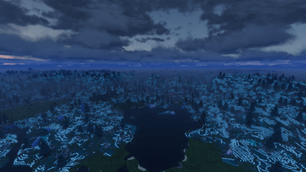 Bioluminescent Lush Caves Surface Night with Bliss Shaders and Distant Horizons