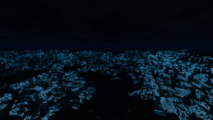 Bioluminescent Lush Caves Surface Midnight with Bliss Shaders and Distant Horizons
