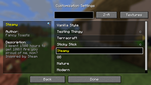 Customization Config Screen - showcase