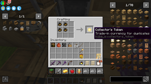 combining any 4 duplicates for collector tokens