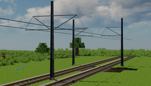 Tubular tram poles – Gray