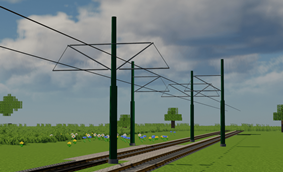 Tubular tram poles – Green