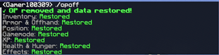 Op Off Command Message