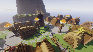 In-game look at the Isle of Berk HTTYD Berk Island map.