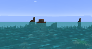 Deep Warm Ocean and Deep Coral Reef Rocks