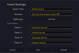 Event Control (Settings Panel)