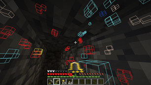 The scan radius can be configured (3 Block by default)