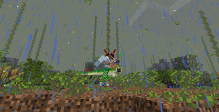 A tamed Dryosaurus being ridden by the player.