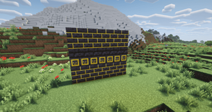 gold polished blackstone brick wall